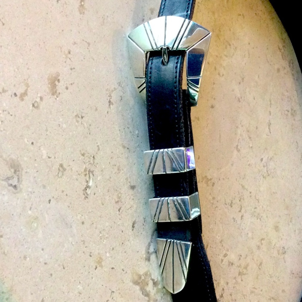 Ron Henry Sterling Silver Ranger Belt Buckle set